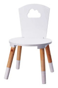 Barnstol 50 cm i trä och MDF, vit/beige, modern design