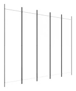 Rumsavdelare 5 paneler vit 250x200 cm tyg