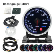 Universal 12V Digital mätare Car Smoke Len Pointer Gauge 8-färgs bakgrundsbelysning -1~0~2 BAR Turbo Boost Meter Voltmeter Varvräknare