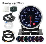 Universal 12V Digital mätare Car Smoke Len Pointer Gauge 8-färgs bakgrundsbelysning -1~0~2 BAR Turbo Boost Meter Voltmeter Varvräknare