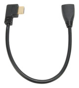 Vänster vinklad HD Multimedia Interface förlängningskabel typ A hane till hona 24K guldpläterad kontakt 3D 4K videokabel