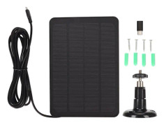 Kamera Solpanel IP65 Vattentät Kamerladdare 5V 4W Hög Effektivitet för Micro USB C Svart