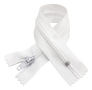 F?rpackning med slutna nylon , dragkedja f?r att sy p? kl?der, s?mnad av dragkedjor, (20cm, Vit)