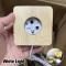 Tr? LED-ljusdisplay Bas Kristallglas Resin Art Ornament White Light one size