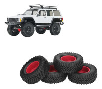 4 st RC-hjul och däck 1,9 tum gummi plast 100 mm diameter Universal RC-däckset för utbytesklättringsbil röd