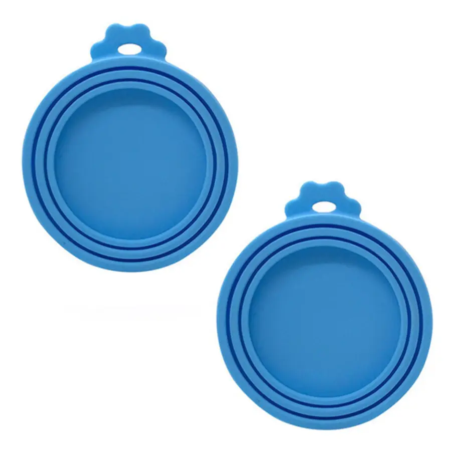 Husdjursmatburkslock, 2-pack universella silikonburkslock för husdjur