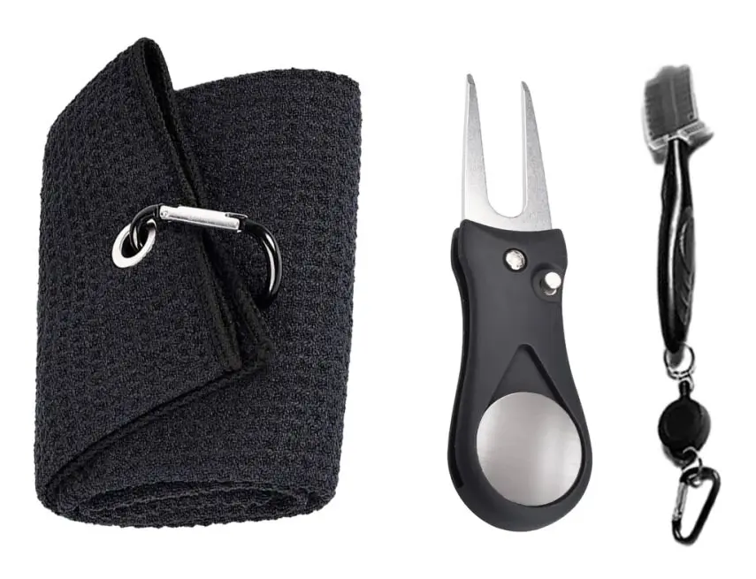 Mikrofiber Golfhandduk (40x40cm) | Golfklubborste | Golf Divot