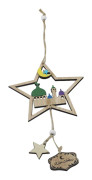 Trä Eid-hänge Moon Star Hängande Ornament B(B)