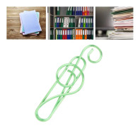 100 st Note Paper Clip Kreativ Söt Musiktråd Bokmärke Pappersklämma Kompakt Bärbar för Filklassificering Grön
