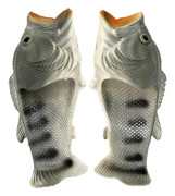 Unisex Simulation 3d Fisktofflor Sommar Roliga Mode Flip Flops För Utomhus Gray(Gray,32-33)