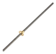 T8 8 mm trapetsformad rostfritt stål gängad stav blyskruv & amp; Mässingsmutter för 3D-skrivare 330mm