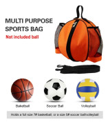 Orange Basketboll Nätväska för Basketboll Fotboll Volleyboll, Fotboll Bärväska med Sido Mesh Vattenflaska Fickor, Basketboll Handväska
