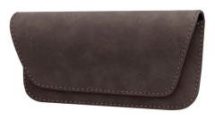Solglasögonhållare för bil Solskydd, Glasögon Bil Visir Clip Förvaring Glasögon Organizer Case, PU Läder Glashållare(Brown)