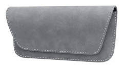 Solglasögonhållare för bil Solskydd, Glasögon Bil Visir Clip Förvaring Glasögon Organizer Case, PU Läder Glashållare(Gray)