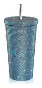 Bling Diamond Tumbler Glitter Vattenflaska Med Lock(Blue)