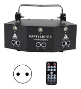 9-håls Laser Stage Light Remote Dekorativ lampa med mönster