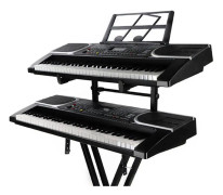 Universal dubbelt tangentbordsställ - Andra våningshållare för elektronisk orgelhållare | Bärbart pianoställ Musikinstrumentställ med justerbar h