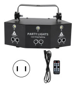 9-håls Laser Stage Light Remote Dekorativ lampa med mönster
