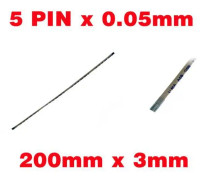 Bandkabel ZIF FPC 5 PINS Delning 0,5MM Längd 200mm Bredd 3mm. Kontakter på samma sida av AWM-kabeln