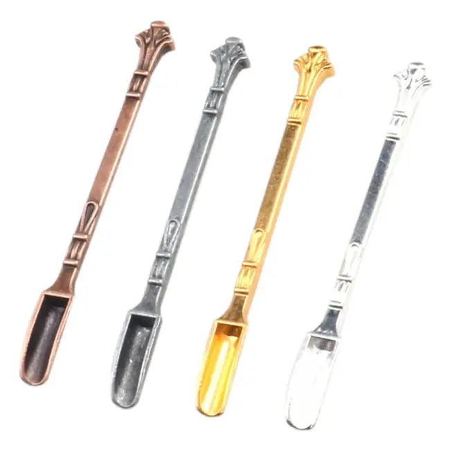 4 Mini Spade Shovel Scoops Rostfritt Stål Medicinsked för Salt, Kryddor, Örter, Glitter, Små Burkar (4 Färger)