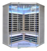 Infraröd bastu Glossy Corner Mini för 2-3 personer. Energibesparande bastu
