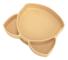 Babysugplattor 3 divisioner 460 ml Drop-resistenta söta rävformade baby-delade tallrikar för spädbarn Småbarn Beige