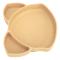 Babysugplattor 3 divisioner 460 ml Drop-resistenta söta rävformade baby-delade tallrikar för spädbarn Småbarn Beige