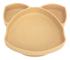 Babysugplattor 3 divisioner 460 ml Drop-resistenta söta rävformade baby-delade tallrikar för spädbarn Småbarn Beige