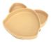 Babysugplattor 3 divisioner 460 ml Drop-resistenta söta rävformade baby-delade tallrikar för spädbarn Småbarn Beige