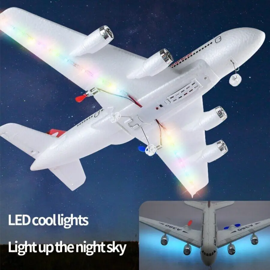 2.4G A380 RC-plan 2CH Fjärrkontroll med fast vingar Flygplan Dual Power Glider Leksak(1 set)