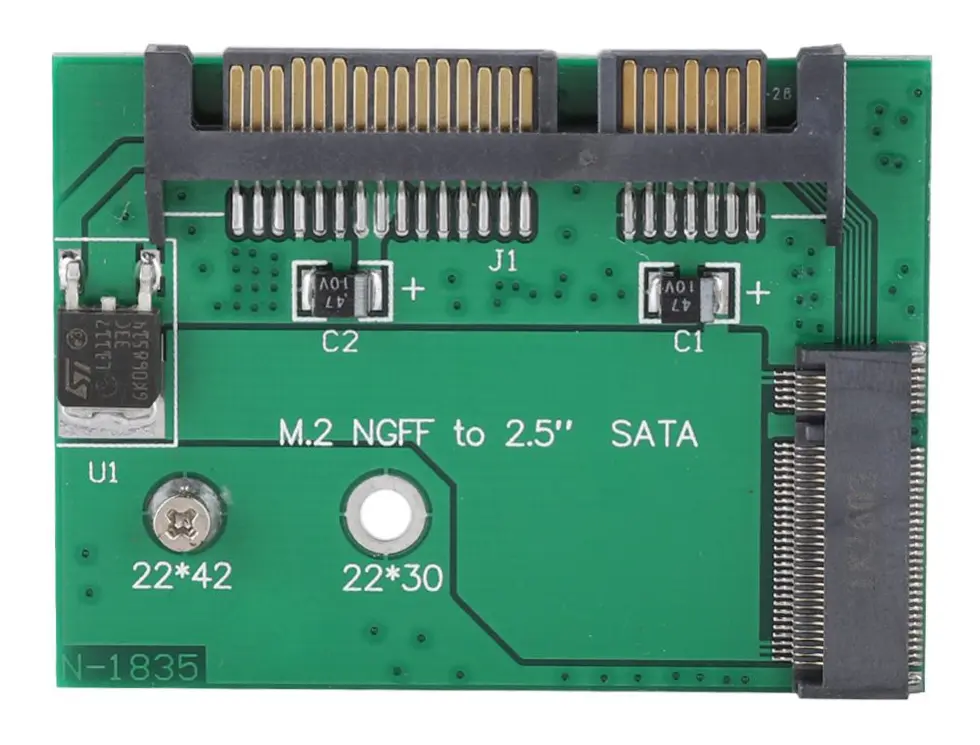 Högkvalitativ 2,5-tums SATA3 NGFF till 2,5-tums SATA Riser-kort M2 NGFF-adapter