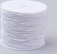 Rulle med c:a 18~20 mt Vit nylonkl?dd elastisk tr?d 1 mm