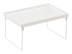 Förvaringshylla för sovsal för hemmakontor - hopfällbar design, stark PP-metall, bordsskärm i enkel stil - vit