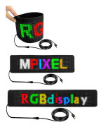 Flexibel LED-bilskärm Bluetooth-appkontroll 16x64 Matrix Anpassad textmönster Programmerbar reklam LED-skylt USB 5V