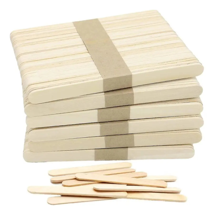 Lollipop-pinnar 114 mm x 10 mm x 2 mm, tr?pinnar f?r hantverkspinnar Tr?v?xtm?rken-Lollipop-pinnar Glasspinnar Tr?pinnar f?r barn