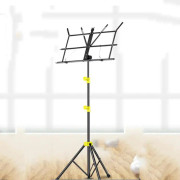 Portable Folding Lifted and Thickened Piano Stand Guzheng Guitar Home Music Stand(Black Yellow)