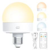 INF Uppladdningsbar LED-glödlampa med 3 färgtemperaturer och fjärrkontroll E26/E27 lamp holder