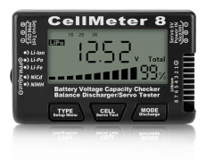 RC Cellmeter 8 Digital Batterikapacitetskontroll Controller Tester Spänningstestare för -Ion NiMH Nicd Cellmätare Svart