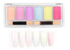 CDQ Nail art solid magic mirror powder aurora powder, 6-färgad