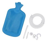 Blue Home Enema Kit med korrugerad slang, krokspänne och gummipåse för duschning