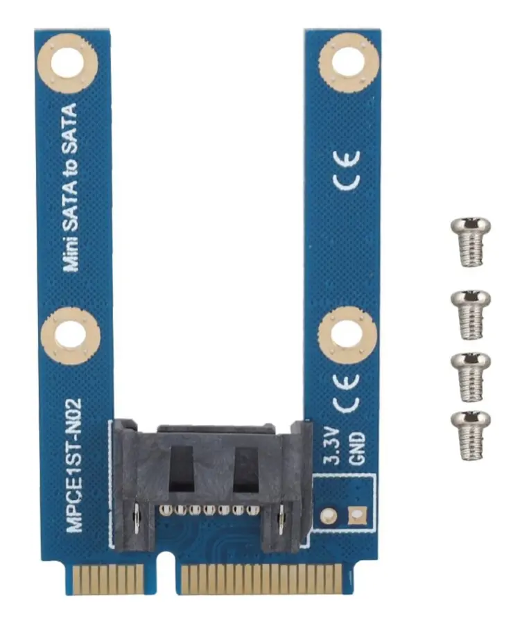 mSATA till SATA adapterkort Mini SATA till 7pin SATA MPCIe Expansion SATA horisontell