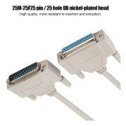 DB25 Seriell kabel 25 stift förlängningskabel Skrivare Kopiator Datalinje Hane till Hona