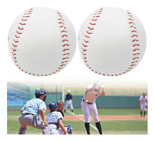 2-pack handsydda basebollar, professionella PU-basebollar, basebollar för vuxna och tonåringar, professionella basebollspel