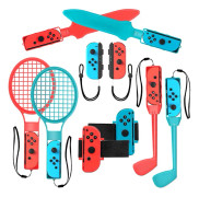 Switch Sports tillbehör paket, 10-i-1 familjefest spel tillbehör set kit för Switch OLED Sports spel