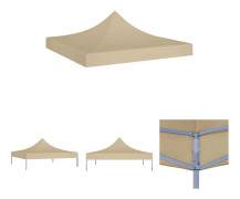 The Living Store Tak till partytält 3x3 m beige 270 g/m² - Tak till partytält & lusthus