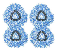 4-pack utbytesmopphuvuden, 2 i 1 triangul?r turbobomullsmoppe l?tt att vrida och reng?ra,