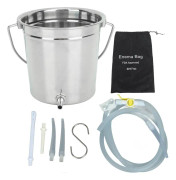 Rostfritt stål lavemang Bucket Kit 1,3L - Återanvändbart kolonrengöringsverktyg för sjukvård