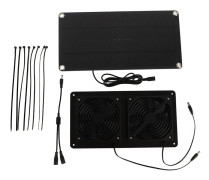 Soldriven 12V 20W fläktsats med monokristallint kisel, dubbla 3W kylfläktar för bil och växthus