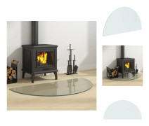 Glas - Living Glasskiva för öppen spis halvrund 1000x500 mm