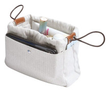 Plånbok Organizers Naturlig bomull Herringbone Canvas Handväska, Bag Shaper Insert, 6 fickor (Ljusgrå, Liten)
